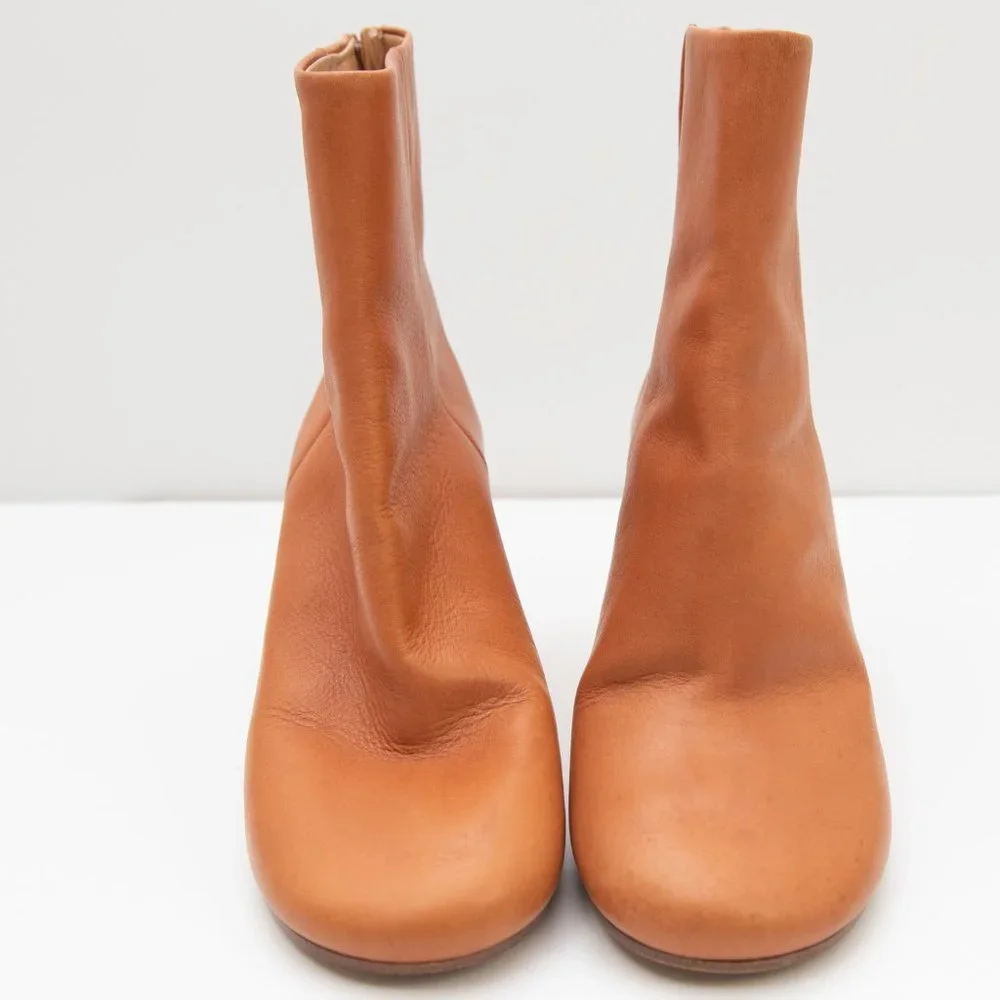 Maison Margiela Ankle Bootie Cylindrical Heel Boots Gold Leaf Lucite Size 39 - Picture 5 of 15